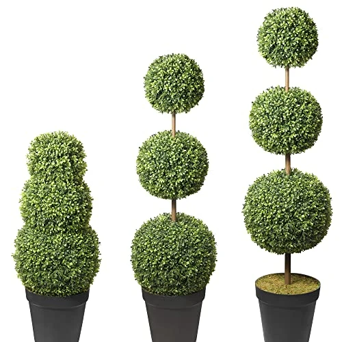 Haute Decor Adjustable Configuration Triple Boxwood Ball Artificial Topiary For Indoor Or Outdoor Use - Adjusts Up To 64 Inches Tall - Easily Adjust The Height And Distance Between Topiaries 3 Haute Decor Adjustable Configuration Triple Boxwood Ball Artificial Topiary For Indoor Or Outdoor Use - Adjusts Up To 64 Inches Tall - Easily Adjust The Height And Distance Between Topiaries