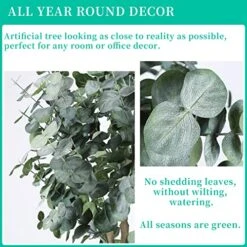 Artificial Eucalyptus Tree 6ft（71"） Tall Fake Eucalyptus Plants With 1140 Silver Dollar Leaves Faux Silk Eucalyptus Stems With Planter Artificial Tree For Indoor Outdoor Home Office Shop Decoration -Artificial Trees Store 51Uo5ZCWSzL