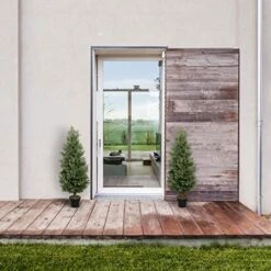 Aveyas 2 Pack 4ft Artificial Cone Topiary Cedar Trees In Cemented Plastic Pot, Fake Cypress Plants Faux Mini Pine Silk Trees For Indoor Outdoor Patio Front Door Porch Floor Home Modern Decor, 4 Feet 11 Aveyas 2 Pack 4ft Artificial Cone Topiary Cedar Trees In Cemented Plastic Pot, Fake Cypress Plants Faux Mini Pine Silk Trees For Indoor Outdoor Patio Front Door Porch Floor Home Modern Decor, 4 Feet -Artificial Trees Store 51Up3fCqRLL