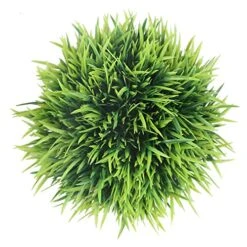 Svenee Mini Artificial Plants, Plastic Fake Green Grass Faux Greenery Topiary Shrubs With Grey Pots For Bathroom Home Office Décor, House Decorations (2) -Artificial Trees Store 51V2LQWWtxL 1