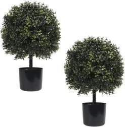 UNADRA 23” T 13” D Set Of 2 Artificial Topiary Ball Tree, Bush Potted Plant UV Resistance, Artificial Potted Shrubs For Indoor Outdoor Home Garden Decor -Artificial Trees Store 51V5gyRIyYL. AC