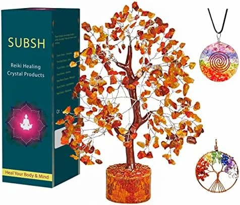 SUBSH Seven Chakra Natural Healing Gemstone Crystal Bonsai Fortune Money Tree For Good Luck, Wealth & Prosperity Home Office Kitchen Décor Spiritual Gift (Golden Wire And 300 Beads) Size 10-12 Inches 9 SUBSH Seven Chakra Natural Healing Gemstone Crystal Bonsai Fortune Money Tree For Good Luck, Wealth & Prosperity Home Office Kitchen Décor Spiritual Gift (Golden Wire And 300 Beads) Size 10-12 Inches - Image 7