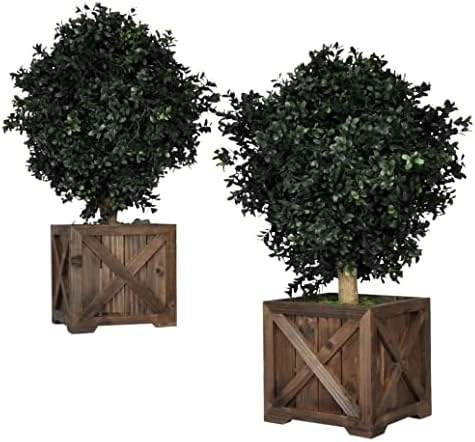 Tin Roof Interiors 24" Tall Artificial Boxwood Shrubs (2), Includes Galvanized Metal Pot, Outdoor Ready, Natural Looking Fake Potted Shrubs 13 Tin Roof Interiors 24" Tall Artificial Boxwood Shrubs (2), Includes Galvanized Metal Pot, Outdoor Ready, Natural Looking Fake Potted Shrubs - Image 11