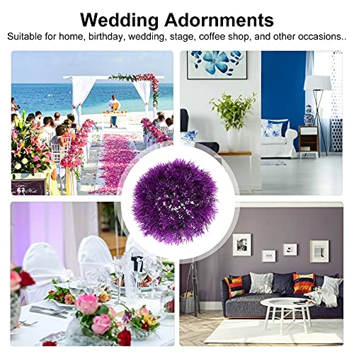 YARDWE 2Pcs Topiary Ball Ornament Artificial Plant Topiary Ball Faux Topiary Tree Substitute Purple Artificial Plant Ball For Indoor Outdoor Wedding Faux Boxwood Sphere Use Greenery Ball 6 YARDWE 2Pcs Topiary Ball Ornament Artificial Plant Topiary Ball Faux Topiary Tree Substitute Purple Artificial Plant Ball For Indoor Outdoor Wedding Faux Boxwood Sphere Use Greenery Ball - Image 4