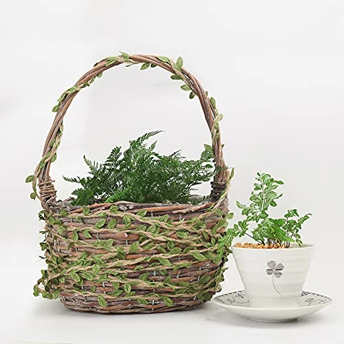 Natural Jute Twine, 66 Feet 5mm Burlap Leaf Ribbon, Braided Decoration Vine With Artificial Green Leaves For Jungle Safari Themed Party Birthday Wedding Garden Home Decor(1 Roll) 7 Natural Jute Twine, 66 Feet 5mm Burlap Leaf Ribbon, Braided Decoration Vine With Artificial Green Leaves For Jungle Safari Themed Party Birthday Wedding Garden Home Decor(1 Roll) - Image 5