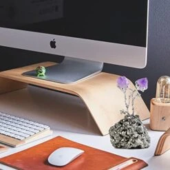 AMOYSTONE Natural Amethyst Flower Tree Wrapped On Quartz Pyrite Base Healing Stone Tree Money Tree For Wealth And Luck Amethyst Pyrite 3-4" Tall -Artificial Trees Store 51VxhHkw3zL