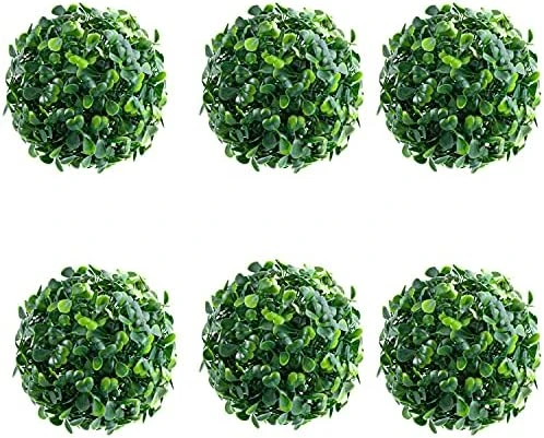 Framendino, 4 Pack 6 Inch Artificial Plant Topiary Ball Faux Boxwood Green Round Hanging Balls For Home Decor 8 Framendino, 4 Pack 6 Inch Artificial Plant Topiary Ball Faux Boxwood Green Round Hanging Balls For Home Decor - Image 6