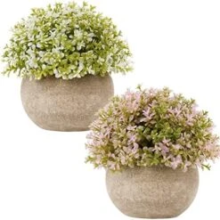 Briful Small Fake Plants Faux Potted Plant Mini Artificial Plants For For Home Table Office Room Desk Bathroom Shelf Kitchen Farmhouse Mantel Decoration -Artificial Trees Store 51WJSWKIbEL. AC