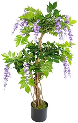 Leaf 110cm Artificial Plant Purple Wisteria Tree 5 Leaf 110cm Artificial Plant Purple Wisteria Tree - Image 3