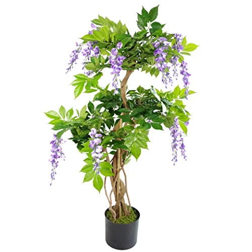 Leaf 110cm Artificial Plant Purple Wisteria Tree 3 Leaf 110cm Artificial Plant Purple Wisteria Tree