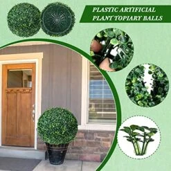 4 Pcs Artificial Plant Topiary Balls 2 Pcs 18.9 Inch And 2 Pcs 13.7 Inch Faux Boxwood Decorative Balls Round Greenery Spheres For Indoor Outdoor Backyard Balcony Garden Patios Wedding Home Decor -Artificial Trees Store 51X7WKWuLOL