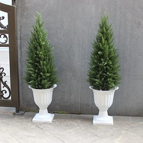 Two 3 Foot Outdoor Artificial Topiary Cedar Trees Artificial Potted Shrubs Potted UV Rated Plant 7 Two 3 Foot Outdoor Artificial Topiary Cedar Trees Artificial Potted Shrubs Potted UV Rated Plant - Image 5