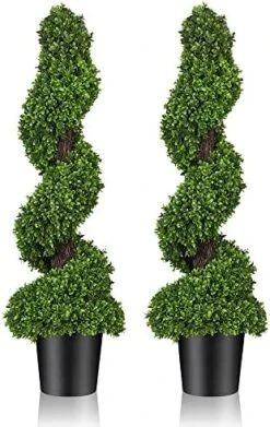 Horjamy 3 Foot Artificial Spiral Boxwood Topiary Trees In Black Ceramic Pot For Indoor And Outdoor Porch Decor(2 Pack) 13 Horjamy 3 Foot Artificial Spiral Boxwood Topiary Trees In Black Ceramic Pot For Indoor And Outdoor Porch Decor(2 Pack) -Artificial Trees Store 51XEhVOMzL. AC