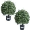 𝐓𝐰𝐨 𝟐𝟒''𝐓 Outdoor Artificial Boxwood Ball Topiary Bushes Potted Plants,16 Inches Wide Artificial Potted Shrubs For Indoor Outdoor Home Garden -Artificial Trees Store 51XSIgQahDL