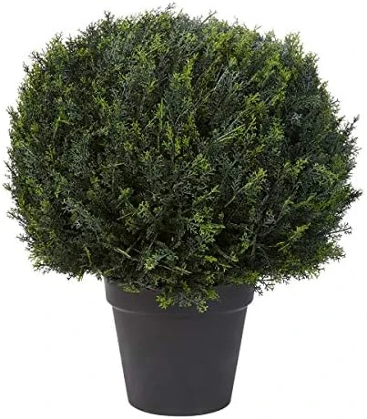 Home Pure Garden Artificial Cypress Topiary-23” Ball Style Faux Plant In Sturdy Realistic Indoor Or Outdoor Potted Shrub Décor 9 Home Pure Garden Artificial Cypress Topiary-23” Ball Style Faux Plant In Sturdy Realistic Indoor Or Outdoor Potted Shrub Décor - Image 7