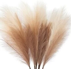 ZIFTY 7-Pcs 38"/3.1FT Faux Pampas Grass Large Tall Fluffy Artificial Fake Flower Boho Decor Bulrush Reed Grass For Vase Filler Farmhouse Home Wedding Decor (Black) -Artificial Trees Store 51Xc6PkjAlL. AC