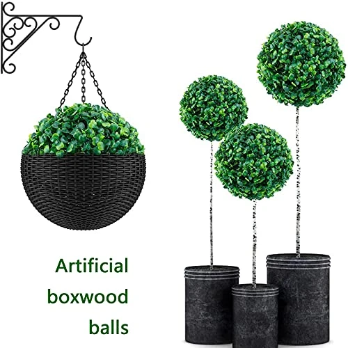 FTL&HONG Artificial Boxwood Ball 13in,15in,19in,23in,Artificial Plant Trim Ball Green,No Installation -Lifelike Plants,for Indoor Outdoor Decor 6 FTL&HONG Artificial Boxwood Ball 13in,15in,19in,23in,Artificial Plant Trim Ball Green,No Installation -Lifelike Plants,for Indoor Outdoor Decor - Image 4