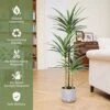 Waoops Artificial Tree 5.3Ft Faux Agave Plant With 3 Heads In Plastic Pot Fake Tree For Home Decor Indoor Or Outdoor Office Decoration Housewarming Gift -Artificial Trees Store 51XsdmZddrL