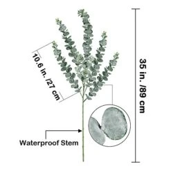 Supla 3 Pcs 35" Tall Eucalyputs Stems Eucalyputs Leaves Spray Artificial Eucalyptus Branches Real Touch Greenery Stems For Vase Bouquets Garland Flower Arrangements Table Centerpieces Decorations -Artificial Trees Store 51Y1dRPRrgL