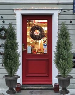 Momoplant （Set Of 2 4 Foot Artificial Cypress Topiary Tree Cedar Potted Plant Outdoor/Indoor -Artificial Trees Store 51Y26WSda8L