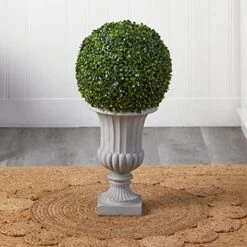 Nearly Natural 5965 2.5â€™ Boxwood Topiary With Urn (Indoor/Outdoor),Green -Artificial Trees Store 51YFrOkS4FL