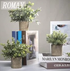 ROMAY 3 Pack Mini Potted Artificial Plants Fake Eucalyptus Greenery In Pots For Home Office Desk Decor -Artificial Trees Store 51YZ1HwYLWL