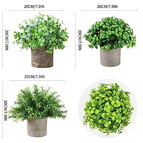 Vista Mini Potted Fake Plants Eucalyptus Artificial Plants Boxwood And Rosemary 3 Pack Neutral Color Pot In Home Office Desk Decoration 5 Vista Mini Potted Fake Plants Eucalyptus Artificial Plants Boxwood And Rosemary 3 Pack Neutral Color Pot In Home Office Desk Decoration - Image 3
