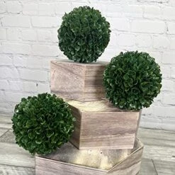 Admired By Nature Faux Preserved Artificial Boxwood Ball Plant, Small-3pcs, 3 Count -Artificial Trees Store 51YfqDAf0FL