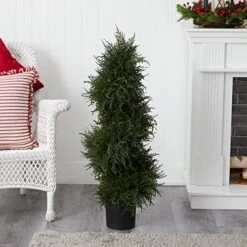 Nearly Natural 5915 Cedar Spiral Topiary With Lights, 43-Inch, Green -Artificial Trees Store 51Yu99QGJdL