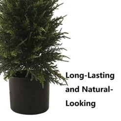 Softflame 33in Artificial Tall Cedar Topiary Tree Cypress Potted Plants, Artificial Plant Perfect For Home Office Indoor Decoration -Artificial Trees Store 51YwevU9lBL