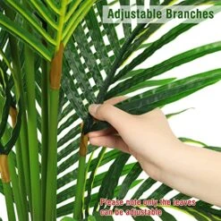 VIAGDO Artificial Areca Palm Tree 4ft Tall Fake Palm Tree Decor With 12 Trunks Faux Tropical Palm Silk Plant Potted Dypsis Lutescens Plants For Modern Home Office Floor Corner Decor Indoor, 2 Pack -Artificial Trees Store 51ZD0ZoKelL