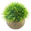 Svenee Mini Artificial Plants, Plastic Fake Green Grass Faux Greenery Topiary Shrubs With Grey Pots For Bathroom Home Office Décor, House Decorations (1) -Artificial Trees Store 51ZYYEL3B3L