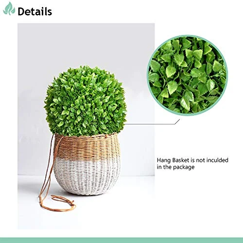 SunnyRoyal Topiary Ball Artificial Outdoor Boxwood Balls Topiary Lifelike Plants, Round Topiary For Indoor/Outdoor Decore, Rose Leaf 15 Inch, 1 Piece 4 SunnyRoyal Topiary Ball Artificial Outdoor Boxwood Balls Topiary Lifelike Plants, Round Topiary For Indoor/Outdoor Decore, Rose Leaf 15 Inch, 1 Piece - Image 2