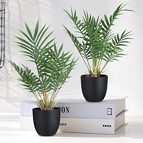 WOODWORD 2 Pack Fake Plant With Pot 16" Desk Plant Artificial Potted Faux Plants For Office Desk Shelf Home Farmhouse Decor (Bamboo Leaf) 5 WOODWORD 2 Pack Fake Plant With Pot 16" Desk Plant Artificial Potted Faux Plants For Office Desk Shelf Home Farmhouse Decor (Bamboo Leaf) - Image 3