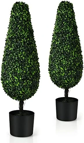 BestComfort 3ft Artificial Boxwood Topiary Tower Tree Set Of 2, Faux Plant Greenery Decor For House Garden Office And Store Decoration, Faux Potted Boxwood Plant, No Maintenance 10 BestComfort 3ft Artificial Boxwood Topiary Tower Tree Set Of 2, Faux Plant Greenery Decor For House Garden Office And Store Decoration, Faux Potted Boxwood Plant, No Maintenance - Image 8
