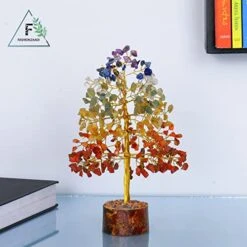 7 Chakra Crystal Tree For Positive Energy - Chakra Tree - Tree Of Life Decor - Stone Bonsai Tree - Premium Meditation Decor - Reiki Tree - Spiritual Gift - Home Decor - Spiritual Decor -Artificial Trees Store 51Zu0XeJRfL