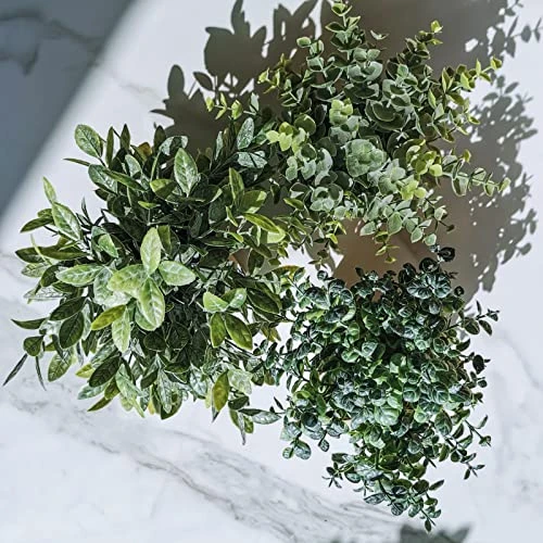 Winlyn Set Of 3 Small Potted Plants Artificial Eucalyptus In Wood Box Faux Eucalyptus In Pots Desk Plants Greenery Centerpiece Table Decorations For Farmhouse Kitchen Windowsill Shelf Entryway Decor 4 Winlyn Set Of 3 Small Potted Plants Artificial Eucalyptus In Wood Box Faux Eucalyptus In Pots Desk Plants Greenery Centerpiece Table Decorations For Farmhouse Kitchen Windowsill Shelf Entryway Decor - Image 2