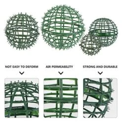 DOITOOL 4Pcs Artificial Plant Topiary Ball Support Cage Plastic Plant Trelli Faux Green Ball Frame Rack Flower Shelf Holder For Garden Green 10cm 15cm 20cm 25cm -Artificial Trees Store 51aEG25uCzL