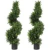 3ft Topiary Trees Artificial Plants Green Spiral Cypress Tree Potted Fake Plant Greenery For Decorative Indoor Or Outdoor（35inch） -Artificial Trees Store 51anOQD0RnL