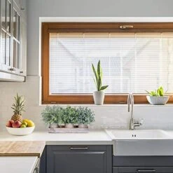 Set Of 3 Mini Potted Artificial Eucalyptus Plants Faux Rosemary Plant Assortment With Wood Planter Box For Indoor Office Desk Apartment Wedding Tabletop Greenery Decorations 8.7" Tall -Artificial Trees Store 51asBSATvmL