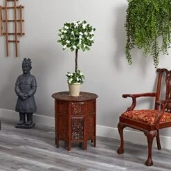 Nearly Natural Stephanotis Topiary With Planter, 3' 11 Nearly Natural Stephanotis Topiary With Planter, 3' -Artificial Trees Store 51avy9vgJkL