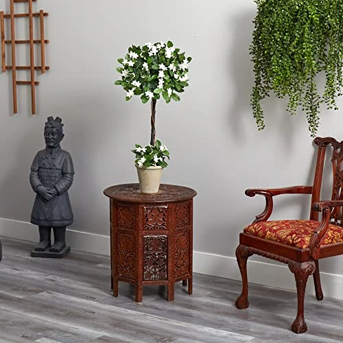 Nearly Natural Stephanotis Topiary With Planter, 3' 7 Nearly Natural Stephanotis Topiary With Planter, 3' - Image 5