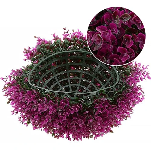Drokit Artificial Plant Topiary Ball,Artificial Topiary Trees Ball,Faux Boxwood Decorative Balls For Indoor/Outdoor Faux Plants Ball Deco Purple 6 Drokit Artificial Plant Topiary Ball,Artificial Topiary Trees Ball,Faux Boxwood Decorative Balls For Indoor/Outdoor Faux Plants Ball Deco Purple - Image 4