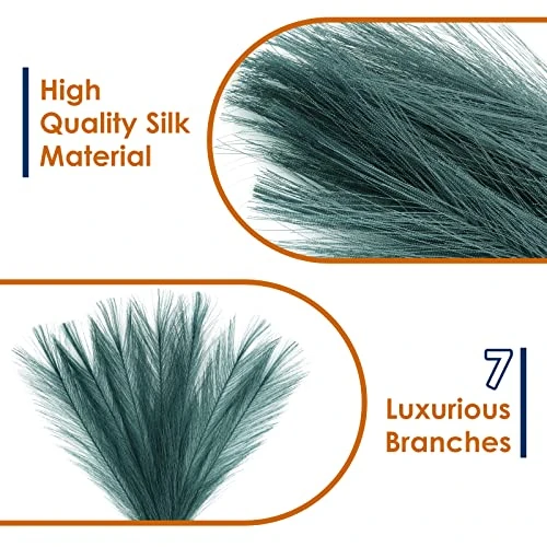 Eyamumo 7 Stems Faux Pampas Grass 17.7''/45cm Tall, Small Fluffy Pompas Decor, Fake Artificial Pampas Grass For Floor Vase Home Office Boho Decor, MalachiteGreen Faux Pompas Grass 4 Eyamumo 7 Stems Faux Pampas Grass 17.7''/45cm Tall, Small Fluffy Pompas Decor, Fake Artificial Pampas Grass For Floor Vase Home Office Boho Decor, MalachiteGreen Faux Pompas Grass - Image 2