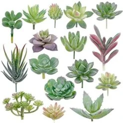 Augshy Artificial Succulents, 16 Pack Fake Succulents Plants Artificial Small Fake Plants Faux Succulents Unpotted For Lotus Landscape Decorative Garden Arrangement Decor -Artificial Trees Store 51bBrChkkL. AC