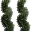 3 Foot Topiary Tree Artificial Plants Cypress Leave Spiral Plant Faux Fake Spiral Trees For Decor In Plastic Pot Green, 35Inchs- Set Of 2 2 3 Foot Topiary Tree Artificial Plants Cypress Leave Spiral Plant Faux Fake Spiral Trees For Decor In Plastic Pot Green, 35Inchs- Set Of 2 -Artificial Trees Store 51bCyDMXdpL