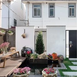 Artificial Topiary Tree 2-Set - Beautiful Realistic Faux Cedar Pines, 4 Feet Tall, UV Protection For Longer Life, Durable 6" Wide Heavy Duty Pots For Outdoor & Indoor Decor -Artificial Trees Store 51bE9Cui5AL