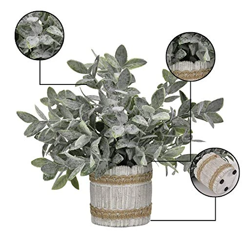 MARTINE MALL Small Potted Artificial Plants Plastic Eucalyptus Pot Plant Fake Plants In Pots Faux Greenery Topiary Shrubs Potted Plants With Vase Plastic Potted Desk Plant For Office Table Home Decor 6 MARTINE MALL Small Potted Artificial Plants Plastic Eucalyptus Pot Plant Fake Plants In Pots Faux Greenery Topiary Shrubs Potted Plants With Vase Plastic Potted Desk Plant For Office Table Home Decor - Image 4