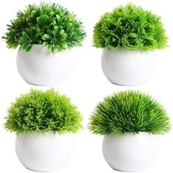 FEILANDUO 4 Pcs Mini Artificial Plants Potted Small Fake Plants For Shelf Green Plant In White Plastic Pot For Home Bathroom Decor Faux Plants (White, Set Of 4) 15 FEILANDUO 4 Pcs Mini Artificial Plants Potted Small Fake Plants For Shelf Green Plant In White Plastic Pot For Home Bathroom Decor Faux Plants (White, Set Of 4) -Artificial Trees Store 51ceyRX1dtL. AC