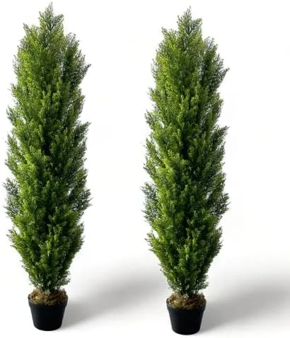 I.C.ELAINE 5 Foot Topiary Trees Artificial Outdoor 2 Pack Large Cedar Pine Fake Plants UV Rated 5ft Faux Topiary Bushes And Shrubs Set Of 2 For Home Indoor Front Porch Patio Decor 8 I.C.ELAINE 5 Foot Topiary Trees Artificial Outdoor 2 Pack Large Cedar Pine Fake Plants UV Rated 5ft Faux Topiary Bushes And Shrubs Set Of 2 For Home Indoor Front Porch Patio Decor - Image 6